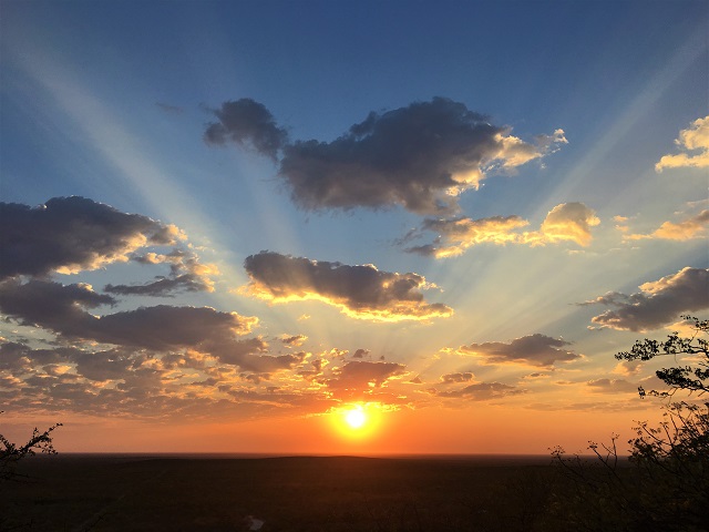 ナミビアのサヴァンナの美しい朝焼けと朝ごはん＠リトルオンガヴァ